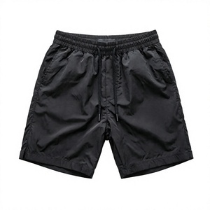 Custom <b>Black</b> Woven Cotton Casual Men Shorts Elastic Waist Printed Athletic Short <b>Pants</b> - Product Image 3