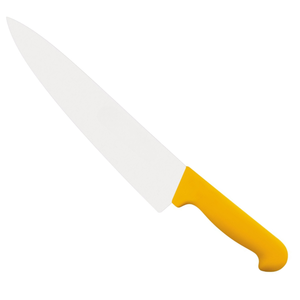 Couteaux de chef robustes, lame en acier inoxydable de 300 mm avec manche ergonomique jaune pour la découpe de viande en cuisine commerciale - Product Image 3