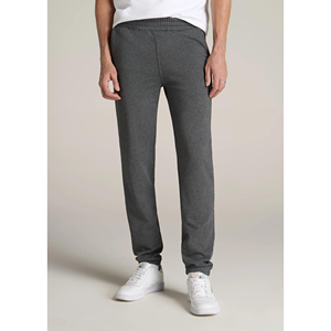 Pantalon de jogging décontracté pour homme en twill bleu clair délavé à l'acide, coupe droite, taille mi-haute élastique, avec poches latérales, idéal pour le printemps - Product Image 1