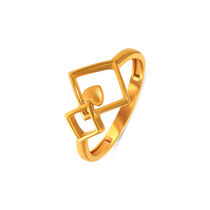 Modern Geometric Double Square Heart Gold Plated <b>Adjustable</b> <b>Ring</b> for Women Minimalist Open Frame Designer Finger <b>Ring</b> - Product Image 1