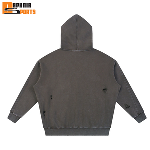 Sudadera con capucha de invierno de moda para hombre, 380 g/m², pesada, desgastada, al por mayor, oversize, con lavado a la piedra vintage, personalizada digitalmente - Product Image 2