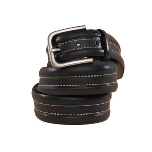 Cinturones de Cuero Negro Premium Hechos a Mano, Cinturón Masculino Elegante y Duradero de Grano Completo con Costuras Clásicas y Atemporales - Product Image 1