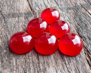 5 piezas de cabujones de ónix rojo, piedras preciosas redondas con parte trasera plana, piedra suelta natural para hacer joyas - Product Image 2