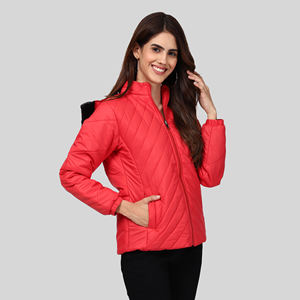 Chaqueta Bomber de Lana para Mujer, Elegante, con Capucha Estampada, Forro de Lana, Secado Rápido, para Invierno - Product Image 4