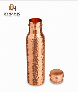 1000ml Pure <b>Copper</b> Hammered Water Bottle Reusable Drinking Bottle <b>Screw</b> Cap Handmade Metal Drinkware Wholesale - Product Image 2