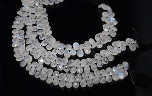 AAA Natural White <b>Rainbow</b> Moonstone Faceted Pear Shape Beads 9x13 MM White <b>Rainbow</b> Moonstone Briolette 13 Inch By Wholesaler - Product Image 5