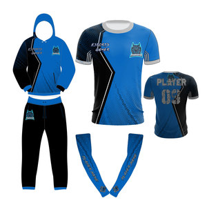 Ensemble sweat-shirt et jogging pour joueur d'e-sport, impression par sublimation, unisexe, adulte, noir et jaune, vêtements de sport à séchage rapide - Product Image 4