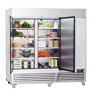 Frigorifero Commerciale Verticale in Acciaio Inox da 60,42 Cu.ft con 3 Porte, Larghezza 82,5 Pollici, per Cucine Professionali - Product Image 1