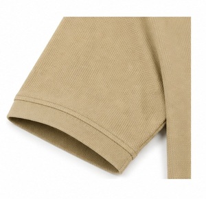 Polo à manches courtes pour homme, couleur kaki, tissu piqué, respirant, décontracté, avec fermeture éclair - Product Image 5