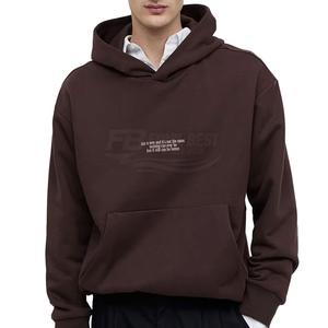 Sweat-shirts à capuche longs pour hommes, coupe classique, logo brodé, 100% coton, tissu respirant et à séchage rapide, écologique, hiver - Product Image 1