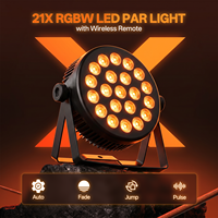 Projecteur PAR U`King 21x4W RGBW avec télécommande DMX, éclairage de scène plat RGBW 4-en-1 pour DJ, discothèque, bar, mariage
