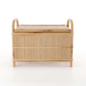 Coffre en rotin pour un rangement élégant et pratique, fabriqué à la main, en bois naturel, avec grand couvercle, paniers de rangement. - Product Image 1