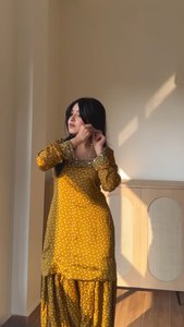 Conjunto de Salwar Kameez con lunares amarillos, vestido pakistaní para mujer con dupatta, sin arrugas, de secado rápido, para fiestas. - Product Image 4