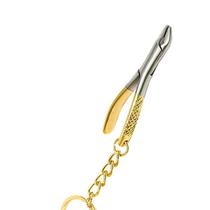 Llavero de Acero Inoxidable con Pinzas de Extracción Dental, Herramienta de Dentista en Oro y Plata, Anillo para Llaves, Instrumento Dental, Regalo de Recuerdo - Product Image 2