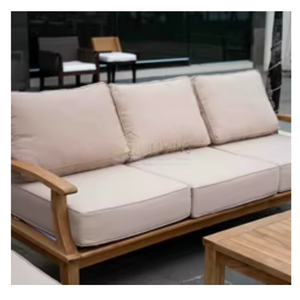 Sofá de madera de teca natural de fabricante indonesio en oferta, equipado con espuma resistente para muebles de sala de estar. - Product Image 1