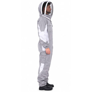 Tenue d'apiculteur ventilée à 3 couches en coton, avec voile en maille non inflammable et protection ronde pour les mains - Product Image 2