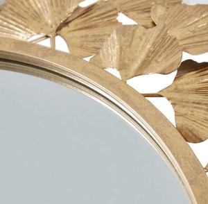 Ginkgo <b>Leaf</b> <b>Wall</b> Mirror – Luxury Gold Floral Decorative Mirror for Living Room, Bedroom & Home <b>Decor</b> - Product Image 4