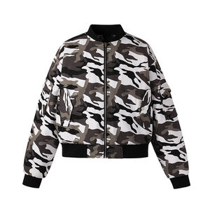 Blouson bomber camouflage unisexe, fermeture éclair, col rabattu, coupe décontractée, matière polyester, vêtement d'automne - Product Image 4
