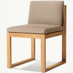 Chaise sans accoudoirs en teck massif et de qualité, au style moderne et épuré, idéale pour l'extérieur. - Product Image 2