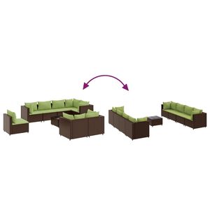 Set salotto in 9 pezzi con Patio in Poly Rattan marrone con cuscini eleganti mobili da esterno - Product Image 6