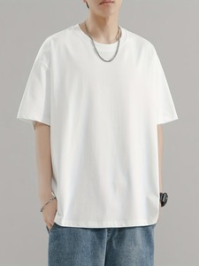 เสื้อยืดแฟชั่นผู้ชายไซส์ใหญ่ หนานุ่ม น้ำหนักมาก สไตล์วินเทจ แขนสั้น คอกลม ขายส่ง เสื้อยืดลำลองผ้าฝ้าย - Product Image 5