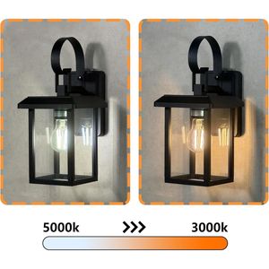 Lampada da Parete per Esterni Inowel 3000K-5000K con Sensore Crepuscolare, Modello 40003 Nero - Product Image 2