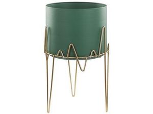 Powder Coated Metal Medium <b>Planter</b> With Designer <b>Gold</b> Stand for Home Garden Indoor Outdoor <b>Planters</b> - Product Image 2