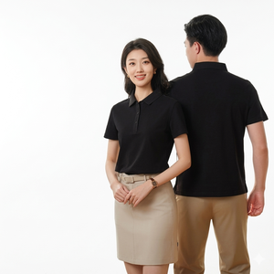 Camisa de Mujer con Cuello, Tejido Elástico, Corte Clásico, Color Sólido, Manga Corta, Elegante, Informal de Oficina, Esencial para el Guardarropa de Primavera/Verano - Product Image 1