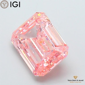 Diamant de laboratoire CVD, clarté VS1, couleur rose vif fantaisie, taille émeraude, 5,01 carats, certifié IGI, pour fiançailles, spécial - Product Image 3