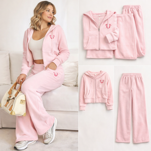 ชุดเซ็ตเสื้อฮู้ดแขนยาวสองชิ้นสำหรับผู้หญิง ราคาโรงงาน รับทำโลโก้ ชุดออกกำลังกายขายส่งสำหรับผู้หญิงและเด็กผู้หญิง - Product Image 1