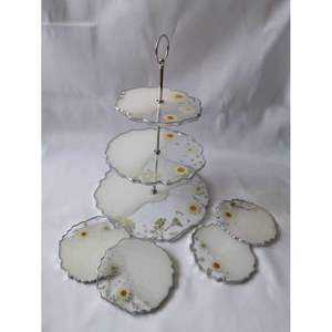 Soporte para Pastel de Resina de Estilo Moderno para Arreglos de Mesa Elegantes, Vajilla y Decoraciones para Fiestas - Product Image 1