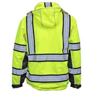 Veste de travail imperméable personnalisable en polyester de classe 2 pour l'extérieur, imperméable longue pour homme, réfléchissante pour la circulation - Product Image 4