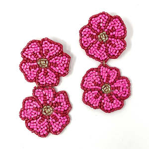 Pendientes de Lujo Hechos a Mano con Cuentas de Vidrio en Forma de Flor y Estrella, Pendientes Florales con Cuentas, Joyería de Moda para Mujer, OEM ODM - Product Image 1