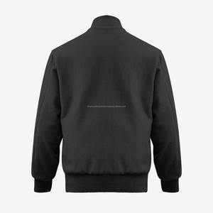 Veste universitaire noire en pure laine Corps complet en laine avec coquille en laine/polyester pour hommes pour support d'hiver - Product Image 4