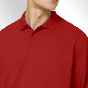 Polo Rojo para Hombre, Mezcla de Algodón, Manga Corta, Color Liso, Casual, Transpirable, Cómodo, con Logotipo Personalizado - Product Image 2