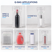 Sac à colonne d'air transparent gonflable de 65 μm pour bouteille de vin de 750 ml, matériau de protection pour l'emballage et l'expédition