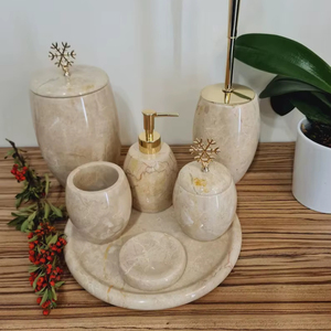 Handmade Resin Material Golden Bathroom Set Luxury Bathroom Accessory Set Luxury <b>Bath</b> Accessories Set of Available - Product Image 1