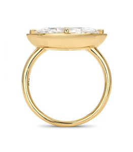 แหวนหมั้นและแหวนแต่งงานทรงมาร์คีส์คุณภาพสูง ทอง 14K เพชรเพาะเลี้ยง ได้รับการรับรองจาก IGI หรูหรา - Product Image 3
