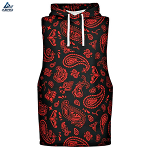 Sudadera sin Mangas con Capucha, Color Negro y Rojo, con Logotipo Personalizado Impreso, Material Transpirable de Tacto Suave, Fácil de Usar, Diseño Único - Product Image 4