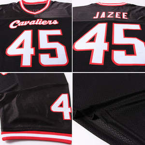Camiseta de Fútbol Americano Cavaliers 45 Jazee Negra de Malla con Cuello en V, Manga Corta, Estampado Sublimado, Corte Regular, Transpirable y de Secado Rápido para Adultos - Product Image 6
