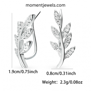 Leaf Shape Rhodium Plated <b>Brooch</b> With Marquise Cut Crystal For Women Wedding Jewelry Accessory - Product Image 5