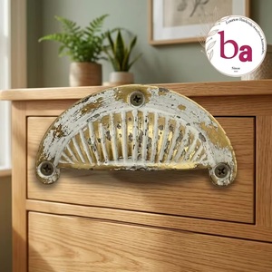 Ba <b>Rustic</b> Cast Iron Industrial Drawer Handle Oval Distressed Finish Home Office Furniture Knob Durable Design Cabinet Kitchen - Product Image 1