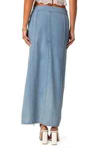 New Style High Quality Women's Denim Skirt Breathable High-Waist Ruffled Slit Dramatic Front Bold Streetwear Spring Summer - Product Image 5