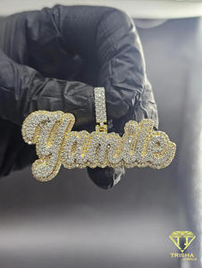 Moissanite Diamond Custom Yamile Name Pendant Iced Out Hip Hop Necklace Bling Jewelry Gift - Product Image 5