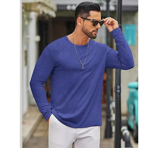 เสื้อยืดแขนยาวทรงหลวมพิมพ์ลายโลโก้แบบกำหนดเองสำหรับผู้ชาย เสื้อยืดลำลองสไตล์สปอร์ต คอกลม เหมาะสำหรับทำงาน วิทยาลัย และไลฟ์สไตล์ - Product Image 4