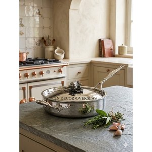 Ensemble de 4 casseroles Ruffoni de qualité supérieure en acier inoxydable texturé martelé, finition argentée brillante et polie, avec couvercles pour légumes - Product Image 4