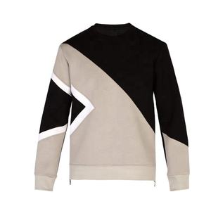 2021 Winter Wholesale Sport Polyester Zipper Side <b>Hoodie</b> Tracksuit Two Piece Patchwork Design Men Track Suit Set in Cheap Rates - Product Image 2