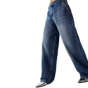 Nouveauté : Pantalons pour femmes, vêtements décontractés, jeans amples respirants pour femmes, jeans en denim personnalisés, service OEM avec logo personnalisé, jeans pour femmes - Product Image 3