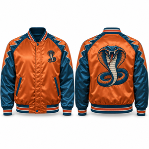 Chaqueta Varsity Personalizada para Adultos, Bordado Personalizado, Corte Relajado, Acabado Suave, Cierre Frontal con Cremallera, Combinación de Colores para Fanáticos - Product Image 6