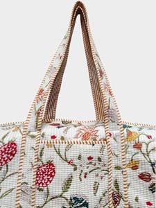 Large Capacity Floral Jacquard <b>Weekender</b> Duffel <b>Bag</b> Women <b>Travel</b> Tote - Product Image 4
